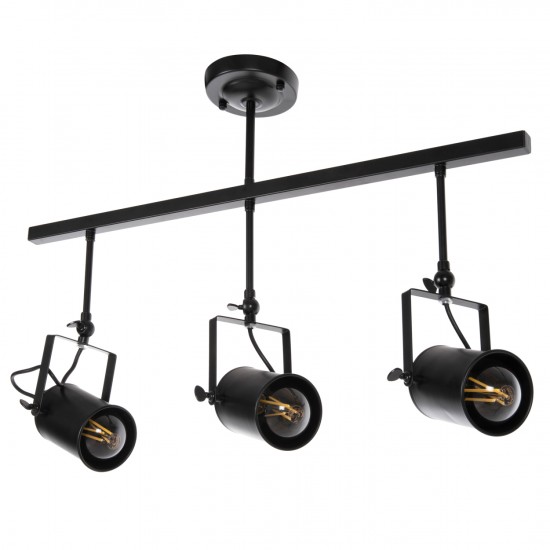 ΦΩΤΙΣΤΙΚΟ ΟΡΟΦΗΣ ΚΡΕΜΑΣΤΟ 3-ΦΩΤΟ ΜΑΥΡΟΙ ΜΕΤΑΛΛΙΚΟΙ ΠΡΟΒΟΛΕΙΣ 70,5x14x50Υεκ