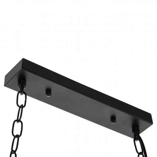 ΦΩΤΙΣΤΙΚΟ ΟΡΟΦΗΣ ΚΡΕΜΑΣΤΟ 6-ΦΩΤΟ ΞΥΛΙΝΟ ΨΑΡΙ-ΜΑΥΡΟ ΜΕΤΑΛΛΟ-ΓΥΑΛΙ 95x35x116Υεκ