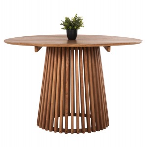 ΤΡΑΠΕΖΙ ΤΡΑΠΕΖΑΡΙΑΣ FRANTZ ΜΑΣΙΦ MINDI ΞΥΛΟ ΣΕ ΦΥΣΙΚΟ Φ120X76,5Υεκ.