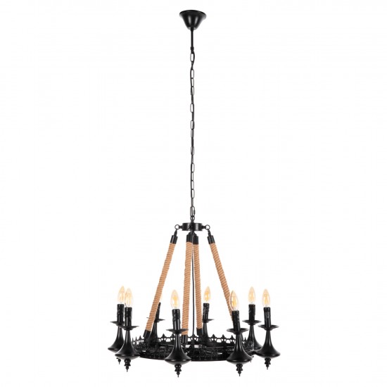 ΦΩΤΙΣΤΙΚΟ ΟΡΟΦΗΣ ΚΡΕΜΑΣΤΟ 8-ΦΩΤΟ ΜΑΥΡΟ ΜΕΤΑΛΛΟ-ΣΧΟΙΝΙ Φ66x131Υεκ.