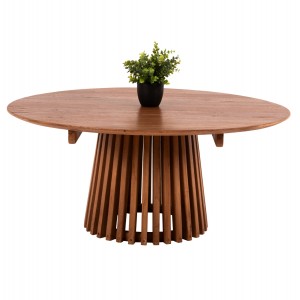 ΤΡΑΠΕΖΙ ΣΑΛΟΝΙΟΥ ΣΤΡΟΓΓΥΛΟ FRANTZ ΜΑΣΙΦ MINDI ΞΥΛΟ-ΦΥΣΙΚΟ Φ100X45Υεκ.