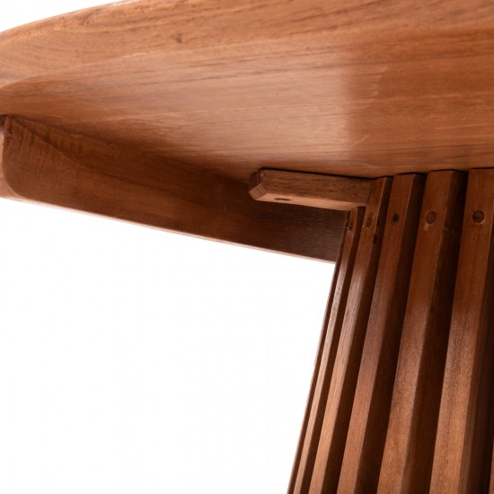 ΤΡΑΠΕΖΙ ΣΑΛΟΝΙΟΥ ΣΤΡΟΓΓΥΛΟ FRANTZ ΜΑΣΙΦ MINDI ΞΥΛΟ-ΦΥΣΙΚΟ Φ100X45Υεκ.