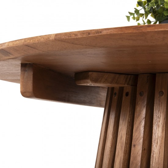 ΤΡΑΠΕΖΙ ΤΡΑΠΕΖΑΡΙΑΣ ΣΤΡΟΓΓΥΛΟ FRANTZ ΜΑΣΙΦ ΞΥΛΟ MINDI ΣΕ ΦΥΣΙΚΟ Φ80X75Υεκ.