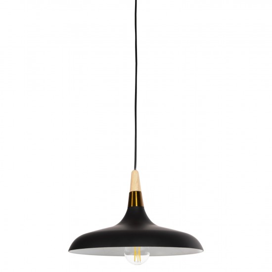 ΦΩΤΙΣΤΙΚΟ ΟΡΟΦΗΣ ΚΡΕΜΑΣΤΟ ΜΑΥΡΟ ΜΕΤΑΛΛΟ-ΞΥΛΙΝΗ ΛΕΠΤΟΜΕΡΕΙΑ 35x35x112Υεκ