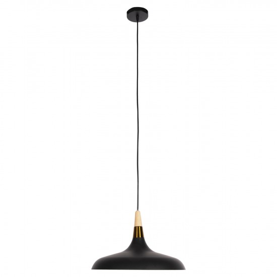 ΦΩΤΙΣΤΙΚΟ ΟΡΟΦΗΣ ΚΡΕΜΑΣΤΟ ΜΑΥΡΟ ΜΕΤΑΛΛΟ-ΞΥΛΙΝΗ ΛΕΠΤΟΜΕΡΕΙΑ 35x35x112Υεκ