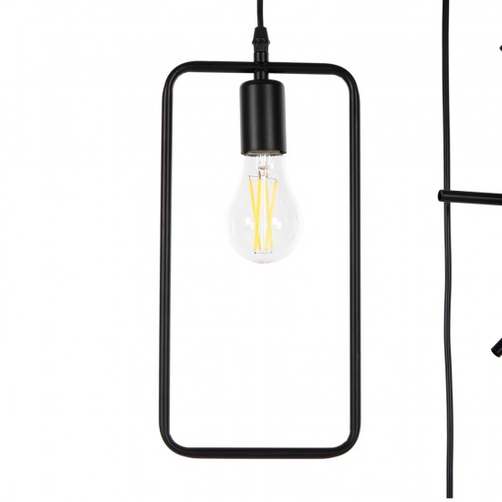 ΦΩΤΙΣΤΙΚΟ ΟΡΟΦΗΣ 4-ΦΩΤΟ ΜΑΥΡΑ ΜΕΤΑΛΛΙΚΑ ΣΧΗΜΑΤΑ 70x38x106Υ εκ.