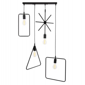 ΦΩΤΙΣΤΙΚΟ ΟΡΟΦΗΣ 4-ΦΩΤΟ ΜΑΥΡΑ ΜΕΤΑΛΛΙΚΑ ΣΧΗΜΑΤΑ 70x38x106Υ εκ.
