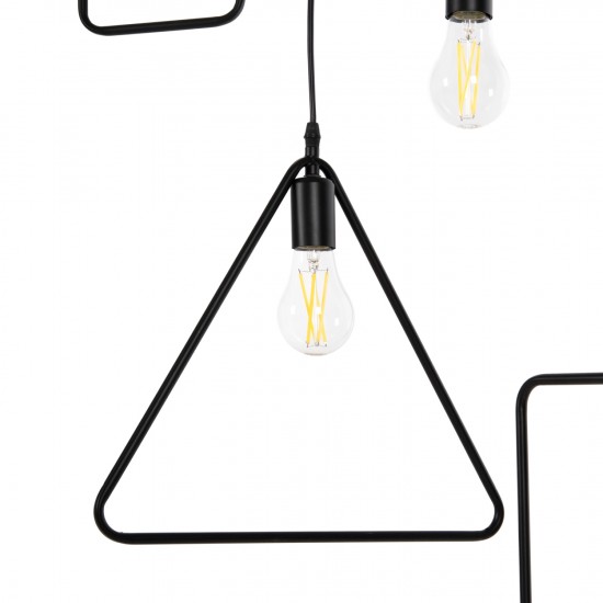 ΦΩΤΙΣΤΙΚΟ ΟΡΟΦΗΣ 4-ΦΩΤΟ ΜΑΥΡΑ ΜΕΤΑΛΛΙΚΑ ΣΧΗΜΑΤΑ 70x38x106Υ εκ.