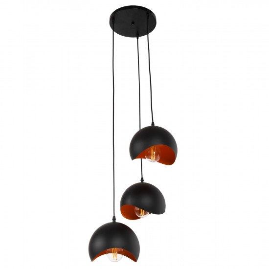 ΦΩΤΙΣΤΙΚΟ ΟΡΟΦΗΣ 3-ΦΩΤΟ ΜΕΤΑΛΛΙΚΕΣ ΣΦΑΙΡΕΣ ΜΑΥΡΟ-ΠΟΡΤΟΚΑΛΙ Φ20x112Υ
