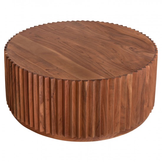 ΤΡΑΠΕΖΙ ΣΑΛΟΝΙΟΥ ΣΤΡΟΓΓΥΛΟ SEDGE ΜΑΣΙΦ ΑΚΑΚΙΑ-ΦΥΣΙΚΟ ΧΡΩΜΑ Φ90Χ38Υεκ.