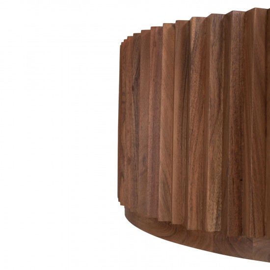 ΤΡΑΠΕΖΙ ΣΑΛΟΝΙΟΥ ΣΤΡΟΓΓΥΛΟ SEDGE ΜΑΣΙΦ ΑΚΑΚΙΑ-ΦΥΣΙΚΟ ΧΡΩΜΑ Φ90Χ38Υεκ.