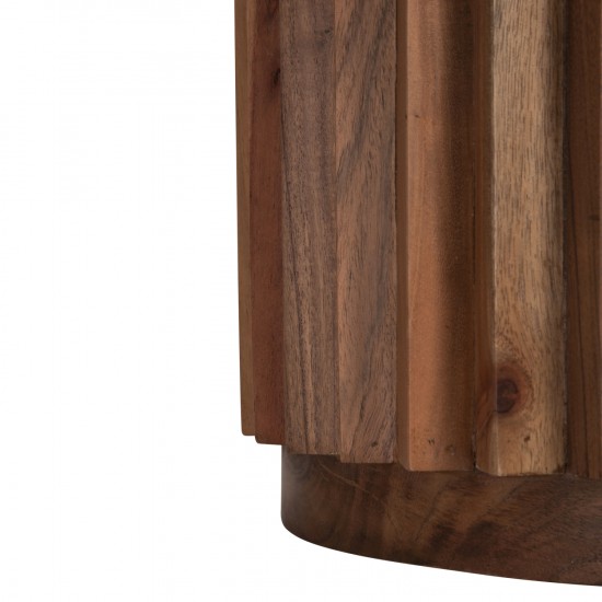 ΒΟΗΘΗΤΙΚΟ ΤΡΑΠΕΖΙ ΣΤΡΟΓΓΥΛΟ SEDGE ΜΑΣΙΦ ΑΚΑΚΙΑ-ΦΥΣΙΚΟ ΧΡΩΜΑ Φ40x50Υεκ.