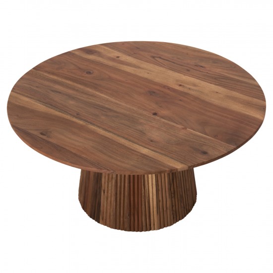 ΤΡΑΠΕΖΙ ΣΑΛΟΝΙΟΥ ΣΤΡΟΓΓΥΛΟ GROOT ΜΑΣΙΦ ΑΚΑΚΙΑ ΦΥΣΙΚΟ ΧΡΩΜΑ Φ80x48Υεκ.