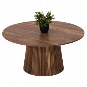 ΤΡΑΠΕΖΙ ΣΑΛΟΝΙΟΥ ΣΤΡΟΓΓΥΛΟ GROOT ΜΑΣΙΦ ΑΚΑΚΙΑ ΦΥΣΙΚΟ ΧΡΩΜΑ Φ80x48Υεκ.