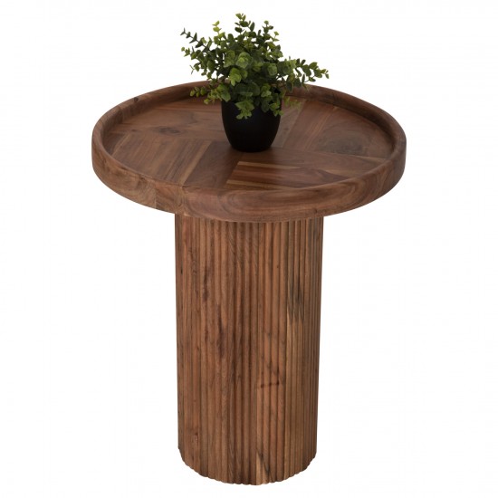 ΤΡΑΠΕΖΙ ΣΑΛΟΝΙΟΥ ΣΤΡΟΓΓΥΛΟ RAJJEH ΜΑΣΙΦ ΑΚΑΚΙΑ ΦΥΣΙΚΟ ΧΡΩΜΑ Φ50x60Υεκ.