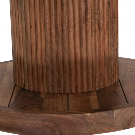 ΤΡΑΠΕΖΙ ΣΑΛΟΝΙΟΥ ΣΤΡΟΓΓΥΛΟ RAJJEH ΜΑΣΙΦ ΑΚΑΚΙΑ ΦΥΣΙΚΟ ΧΡΩΜΑ Φ50x60Υεκ.