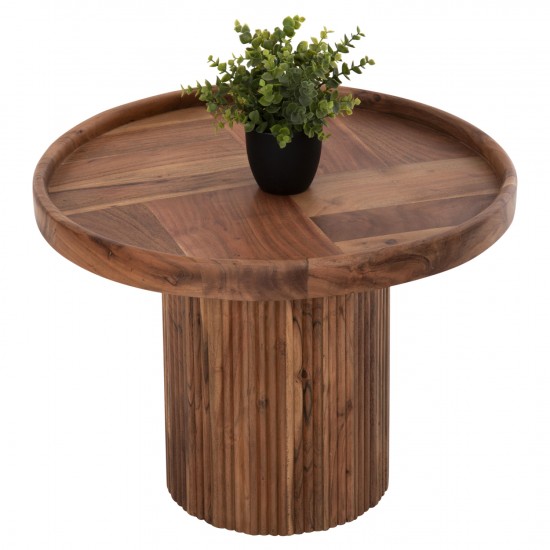 ΤΡΑΠΕΖΙ ΣΑΛΟΝΙΟΥ ΣΤΡΟΓΓΥΛΟ RAJJEH ΜΑΣΙΦ ΑΚΑΚΙΑ ΦΥΣΙΚΟ ΧΡΩΜΑ Φ60x45Υεκ.