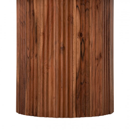 ΤΡΑΠΕΖΙ ΣΑΛΟΝΙΟΥ ΣΤΡΟΓΓΥΛΟ RAJJEH ΜΑΣΙΦ ΑΚΑΚΙΑ ΦΥΣΙΚΟ ΧΡΩΜΑ Φ60x45Υεκ.