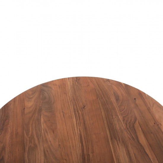 ΤΡΑΠΕΖΙ ΤΡΑΠΕΖΑΡΙΑΣ ΣΤΡΟΓΓΥΛΟ GROOT ΜΑΣΙΦ ΞΥΛΟ ΑΚΑΚΙΑΣ ΣΕ ΦΥΣΙΚΟ Φ120x76Υεκ