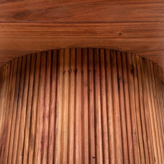 ΤΡΑΠΕΖΙ ΤΡΑΠΕΖΑΡΙΑΣ ΣΤΡΟΓΓΥΛΟ GROOT ΜΑΣΙΦ ΞΥΛΟ ΑΚΑΚΙΑΣ ΣΕ ΦΥΣΙΚΟ Φ120x76Υεκ