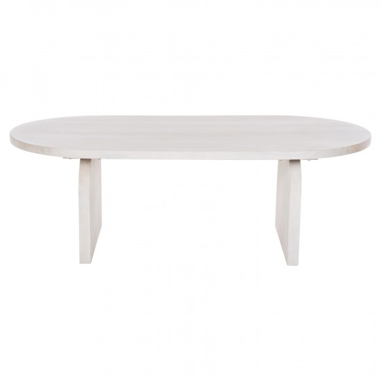 ΤΡΑΠΕΖΙ ΣΑΛΟΝΙΟΥ ΟΒΑΛ HONKY ΜΑΣΙΦ ΞΥΛΟ MANGO ΣΕ ΛΕΥΚΟ 120x60x40Yεκ.