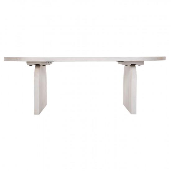 ΤΡΑΠΕΖΙ ΣΑΛΟΝΙΟΥ ΟΒΑΛ HONKY ΜΑΣΙΦ ΞΥΛΟ MANGO ΣΕ ΛΕΥΚΟ 120x60x40Yεκ.