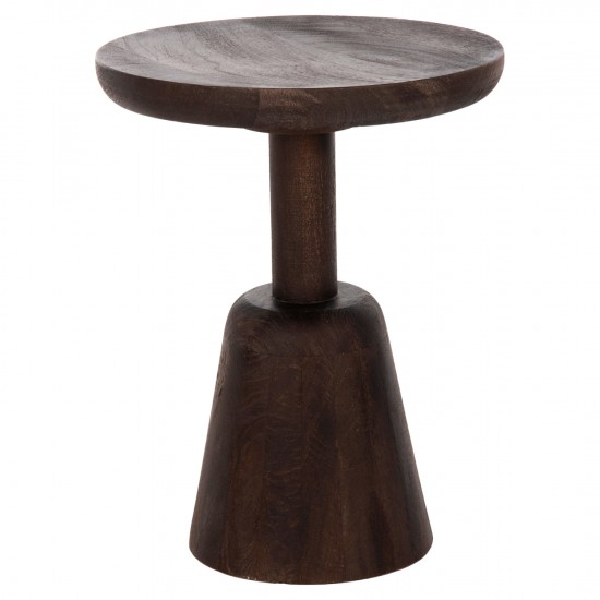 ΤΡΑΠΕΖΙ ΣΑΛΟΝΙΟΥ ΣΤΡΟΓΓΥΛΟ CRABB ΜΑΣΙΦ MANGO ΣΚΟΥΡΟ ΚΑΦΕ Φ40x49,5Υεκ.