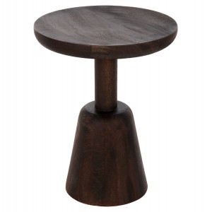 ΤΡΑΠΕΖΙ ΣΑΛΟΝΙΟΥ ΣΤΡΟΓΓΥΛΟ CRABB ΜΑΣΙΦ MANGO ΣΚΟΥΡΟ ΚΑΦΕ Φ40x49,5Υεκ.