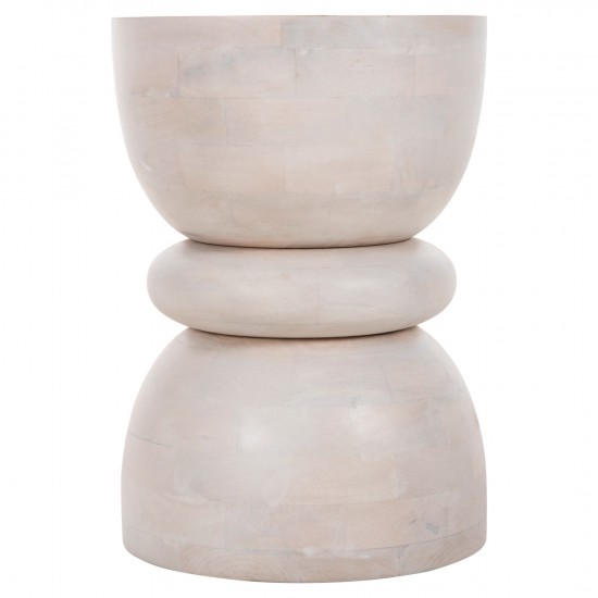 ΣΚΑΜΠΟ ΣΤΡΟΓΓΥΛΟ COIL ΜΑΣΙΦ MANGO ΣΕ ΛΕΥΚΟ ΧΡΩΜΑ Φ35x51Υ εκ.