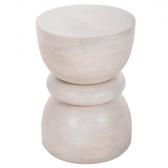 ΣΚΑΜΠΟ ΣΤΡΟΓΓΥΛΟ COIL ΜΑΣΙΦ MANGO ΣΕ ΛΕΥΚΟ ΧΡΩΜΑ Φ35x51Υ εκ.