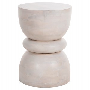 ΣΚΑΜΠΟ ΣΤΡΟΓΓΥΛΟ COIL ΜΑΣΙΦ MANGO ΣΕ ΛΕΥΚΟ ΧΡΩΜΑ Φ35x51Υ εκ.