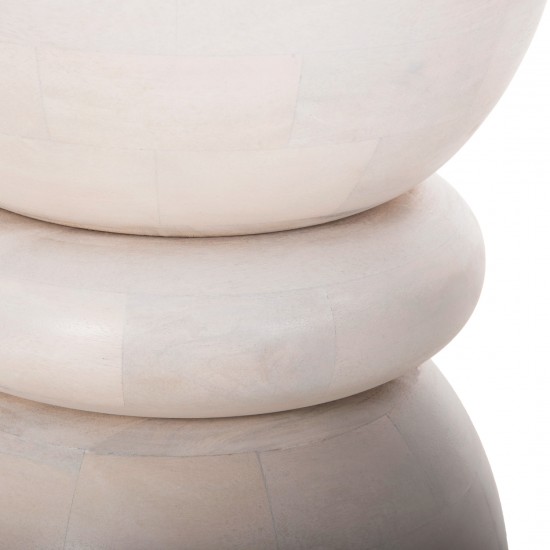 ΣΚΑΜΠΟ ΣΤΡΟΓΓΥΛΟ COIL ΜΑΣΙΦ MANGO ΣΕ ΛΕΥΚΟ ΧΡΩΜΑ Φ35x51Υ εκ.