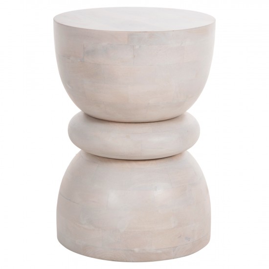 ΣΚΑΜΠΟ ΣΤΡΟΓΓΥΛΟ COIL ΜΑΣΙΦ MANGO ΣΕ ΛΕΥΚΟ ΧΡΩΜΑ Φ35x51Υ εκ.