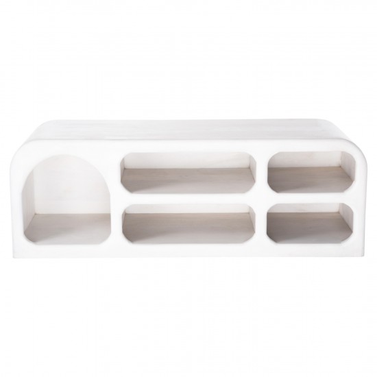 ΕΠΙΠΛΟ ΤΗΛΕΟΡΑΣΗΣ HANDYR ΜΑΣΙΦ ΞΥΛΟ MANGO ΣΕ ΛΕΥΚΟ 130x40x45Yεκ.