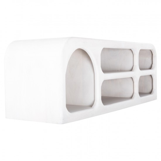 ΕΠΙΠΛΟ ΤΗΛΕΟΡΑΣΗΣ HANDYR ΜΑΣΙΦ ΞΥΛΟ MANGO ΣΕ ΛΕΥΚΟ 130x40x45Yεκ.