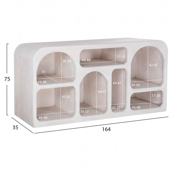 ΜΠΟΥΦΕΣ HANDYR ΜΑΣΙΦ ΞΥΛΟ MANGO ΣΕ ΛΕΥΚΟ ΧΡΩΜΑ 165x35x75Yεκ.