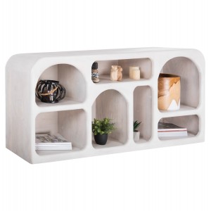 ΜΠΟΥΦΕΣ HANDYR ΜΑΣΙΦ ΞΥΛΟ MANGO ΣΕ ΛΕΥΚΟ ΧΡΩΜΑ 165x35x75Yεκ.