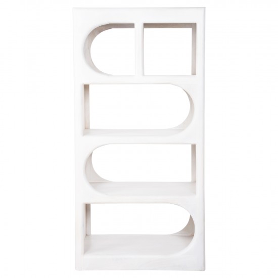 ΡΑΦΙΕΡΑ ΚΟΜΜΟ HANDYR ΜΑΣΙΦ ΞΥΛΟ MANGO ΣΕ ΛΕΥΚΟ ΧΡΩΜΑ 60x35x120Υεκ.