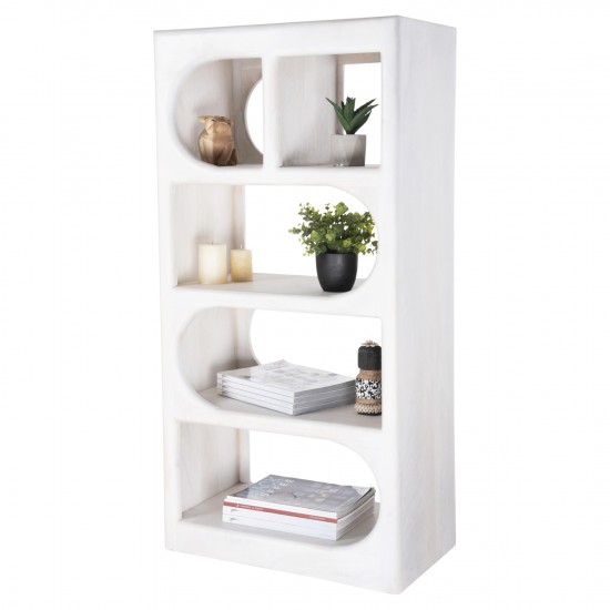 ΡΑΦΙΕΡΑ ΚΟΜΜΟ HANDYR ΜΑΣΙΦ ΞΥΛΟ MANGO ΣΕ ΛΕΥΚΟ ΧΡΩΜΑ 60x35x120Υεκ.