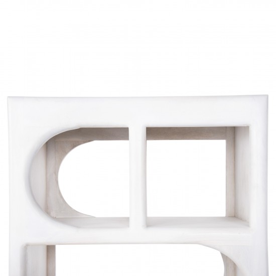 ΡΑΦΙΕΡΑ ΚΟΜΜΟ HANDYR ΜΑΣΙΦ ΞΥΛΟ MANGO ΣΕ ΛΕΥΚΟ ΧΡΩΜΑ 60x35x120Υεκ.