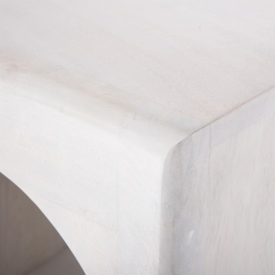 ΡΑΦΙΕΡΑ ΚΟΜΜΟ HANDYR ΜΑΣΙΦ ΞΥΛΟ MANGO ΣΕ ΛΕΥΚΟ ΧΡΩΜΑ 60x35x120Υεκ.