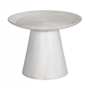 ΤΡΑΠΕΖΙ ΣΑΛΟΝΙΟΥ ΣΤΡΟΓΓΥΛΟ ROSS ΜΑΣΙΦ ΞΥΛΟ MANGO-ΛΕΥΚΟ Φ60x45Υεκ.