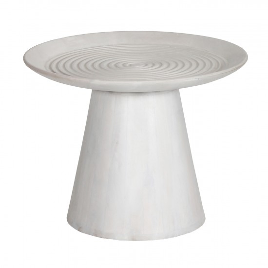 ΤΡΑΠΕΖΙ ΣΑΛΟΝΙΟΥ ΣΤΡΟΓΓΥΛΟ ROSS ΜΑΣΙΦ ΞΥΛΟ MANGO-ΛΕΥΚΟ Φ60x45Υεκ.