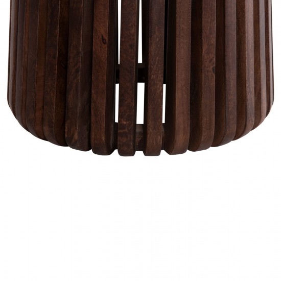 ΒΟΗΘΗΤΙΚΟ ΤΡΑΠΕΖΙ KREST ΜΑΣΙΦ ΞΥΛΟ ΑΚΑΚΙΑΣ ΣΕ ΚΑΦΕ-ΤΡΑΒΕΡΤΙΝA Φ50x50Υεκ.