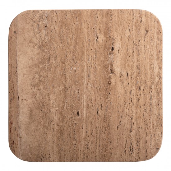 ΒΟΗΘΗΤΙΚΟ ΤΡΑΠΕΖΑΚΙ ΤΕΤΡΑΓΩΝΟ GLADYS ΜΑΣΙΦ MANGO-ΤΡΑΒΕΡΤΙΝΑ 40x40x60Υεκ.