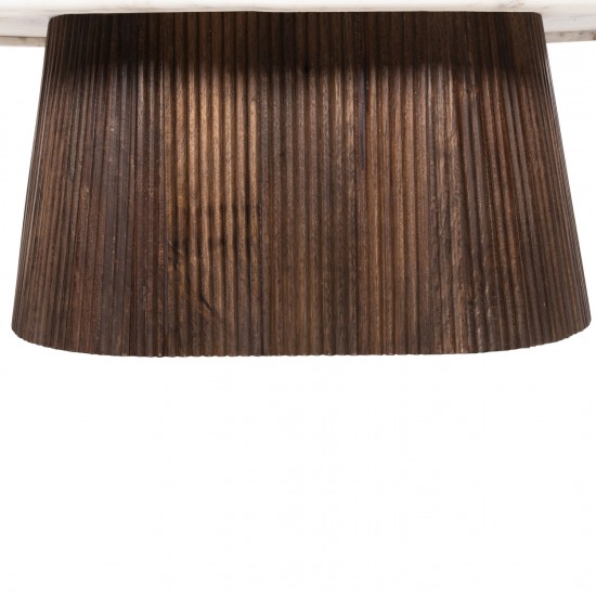 ΤΡΑΠΕΖΙ ΣΑΛΟΝΙΟΥ ΟΒΑΛ PURGER ΜΑΣΙΦ MANGO-ΛΕΥΚΟ ΜΑΡΜΑΡΟ 120x70x38Υεκ.