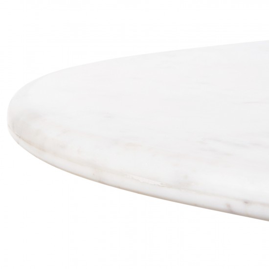 ΤΡΑΠΕΖΙ ΣΑΛΟΝΙΟΥ ΟΒΑΛ PURGER ΜΑΣΙΦ MANGO-ΛΕΥΚΟ ΜΑΡΜΑΡΟ 120x70x38Υεκ.