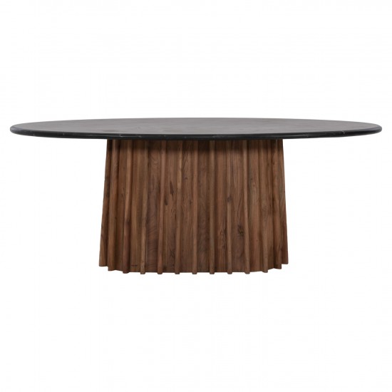 ΤΡΑΠΕΖΙ ΤΡΑΠΕΖΑΡΙΑΣ ΟΒΑΛ DRAXX ΜΑΣΙΦ ΑΚΑΚΙΑ-ΜΑΥΡΟ ΜΑΡΜΑΡΟ 200x100x76Υεκ.