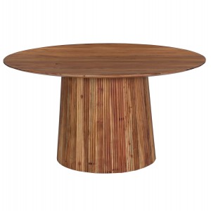 ΤΡΑΠΕΖΙ ΤΡΑΠΕΖΑΡΙΑΣ ΣΤΡΟΓΓΥΛΟ GROOT ΜΑΣΙΦ ΑΚΑΚΙΑ ΣΕ ΦΥΣΙΚΟ Φ150x76Υεκ