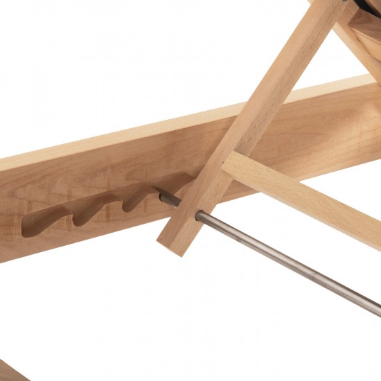 ΞΑΠΛΩΣΤΡΑ MILOS ΞΥΛΟ ΟΞΙΑΣ ΣΕ ΦΥΣΙΚΟ-ΜΑΥΡΟ TEXTILENE 205x60x31,5-91Υεκ